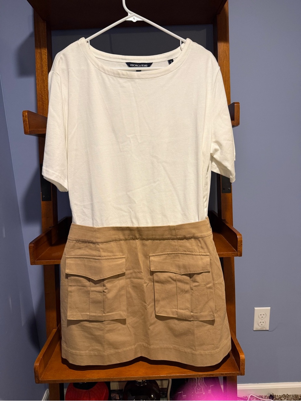 Veronica Beard Dress - Cream Top with Tan Utility Mini Skirt NWOT